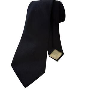 YVES SAINT LAURENT | Vintage Navy Blue Woven Monochromatic Necktie 3 inch